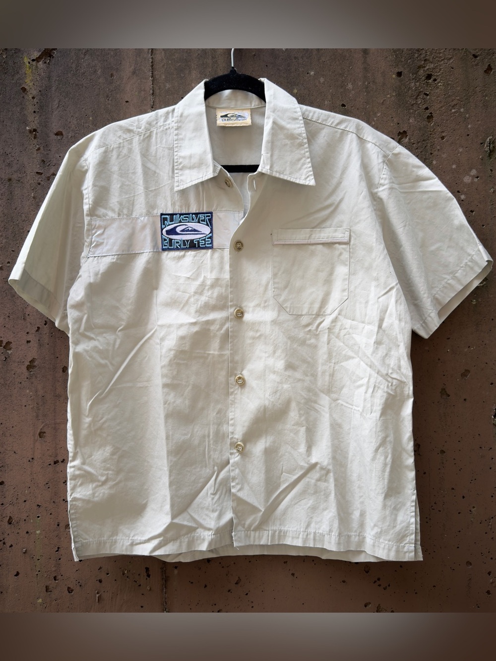 Quiksilver grey button up shirt Size M 90s vintage